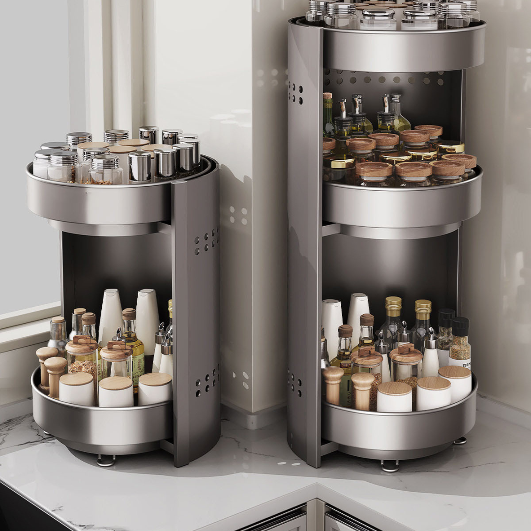 Multi-Use 360 Degree Rotating Carbon Steel Spice Rack