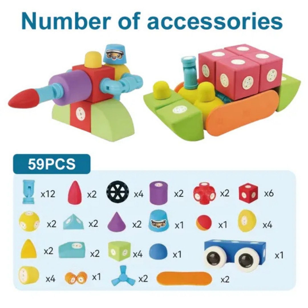 HOMERO Creative EVA Foam Educational Magnetic Building Blocks Set