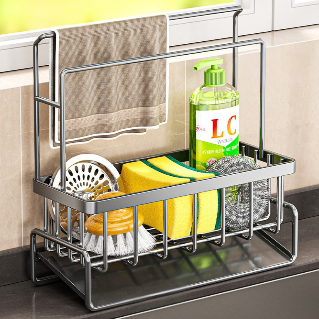 Homero Multi-Purpose Space-Saving Carbon Steel Sink Drain Rack