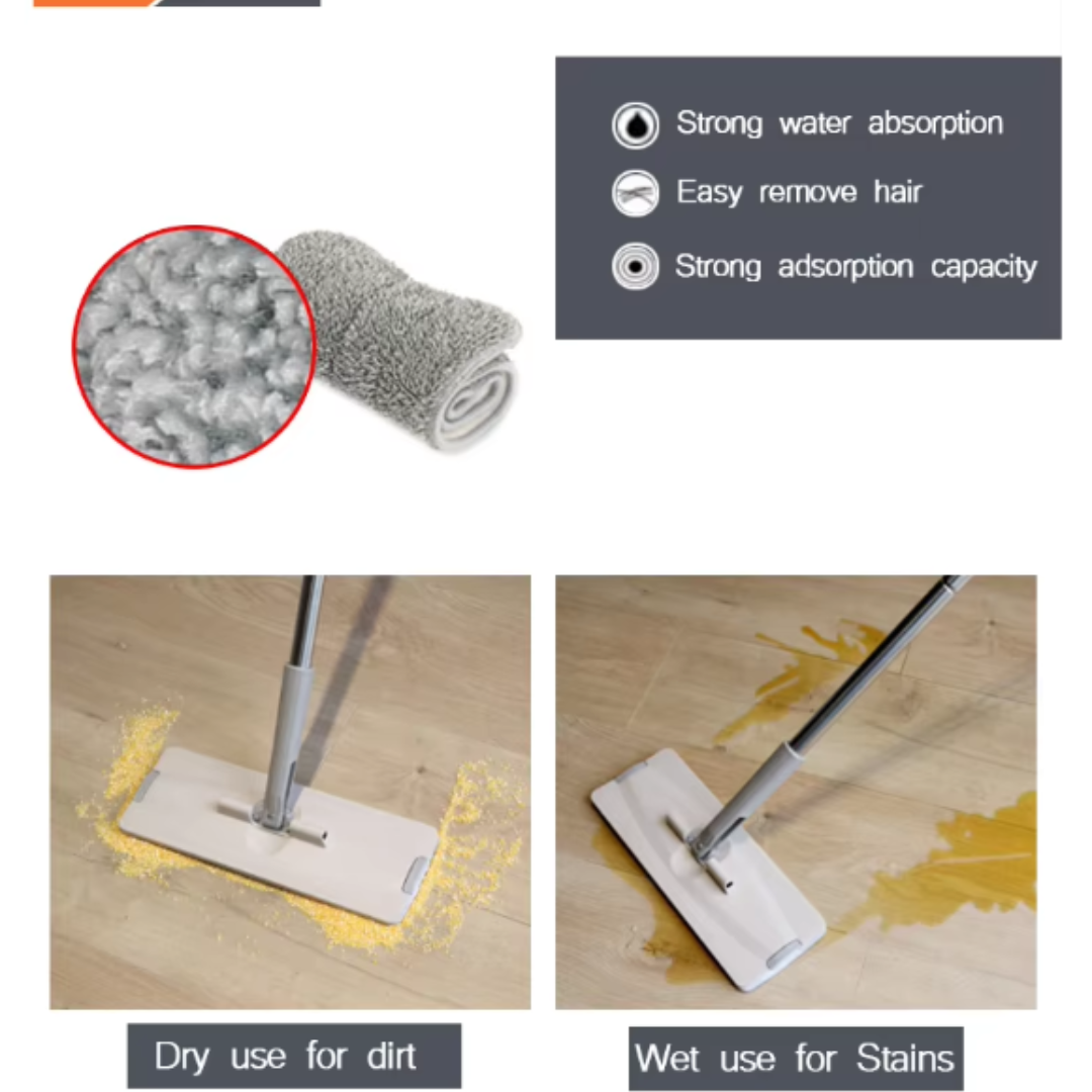 HOMERO Heavy Quality Floor Mop with Bucket Flexible 360° Smart Cleaning System