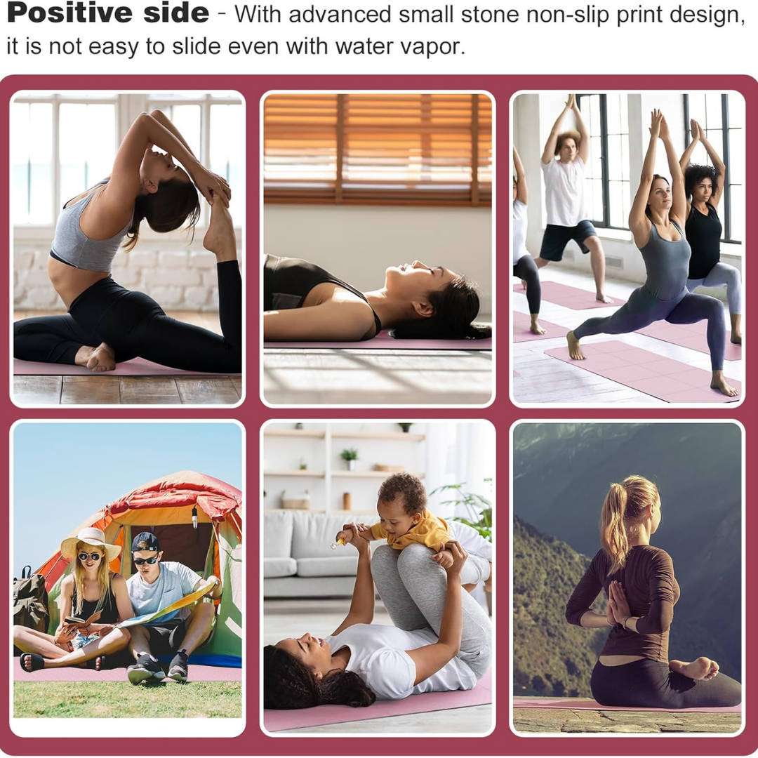 HOMERO Double-Sided Anti-Slip Foldable Yoga Mat - TPE 6mm Thickness