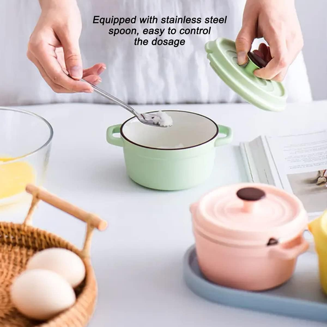 HOMERO Elegant Creative Multi-Purpose Ceramic Spice Jar Set with Tray