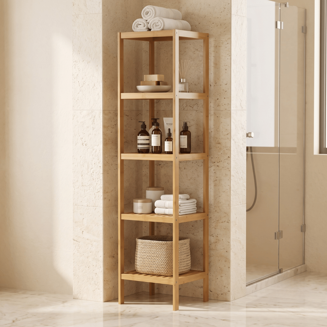 Multipurpose Wooden Corner Storage Organizer Shelf