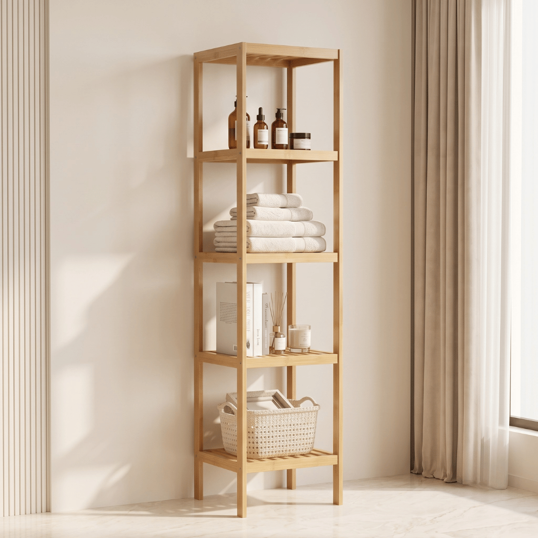 Multipurpose Wooden Corner Storage Organizer Shelf