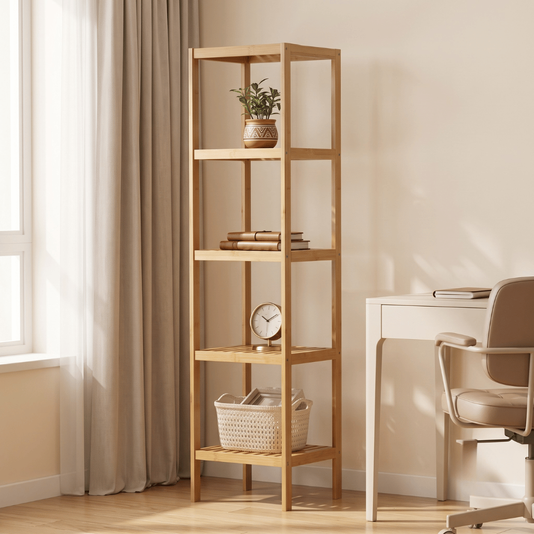 Multipurpose Wooden Corner Storage Organizer Shelf