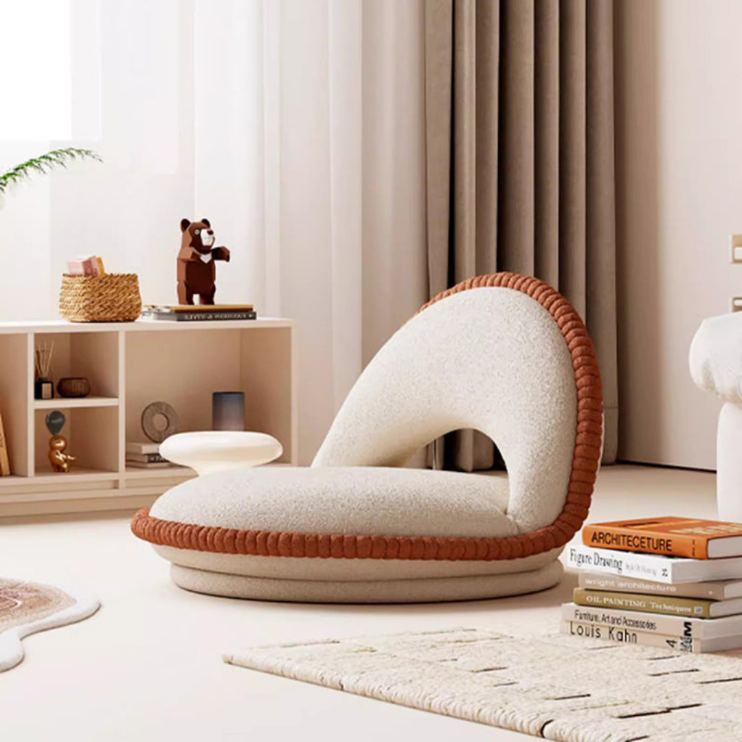 HOMERO Adjustable Velvet Floor Chair with Comfortable Ergonomic Backrest