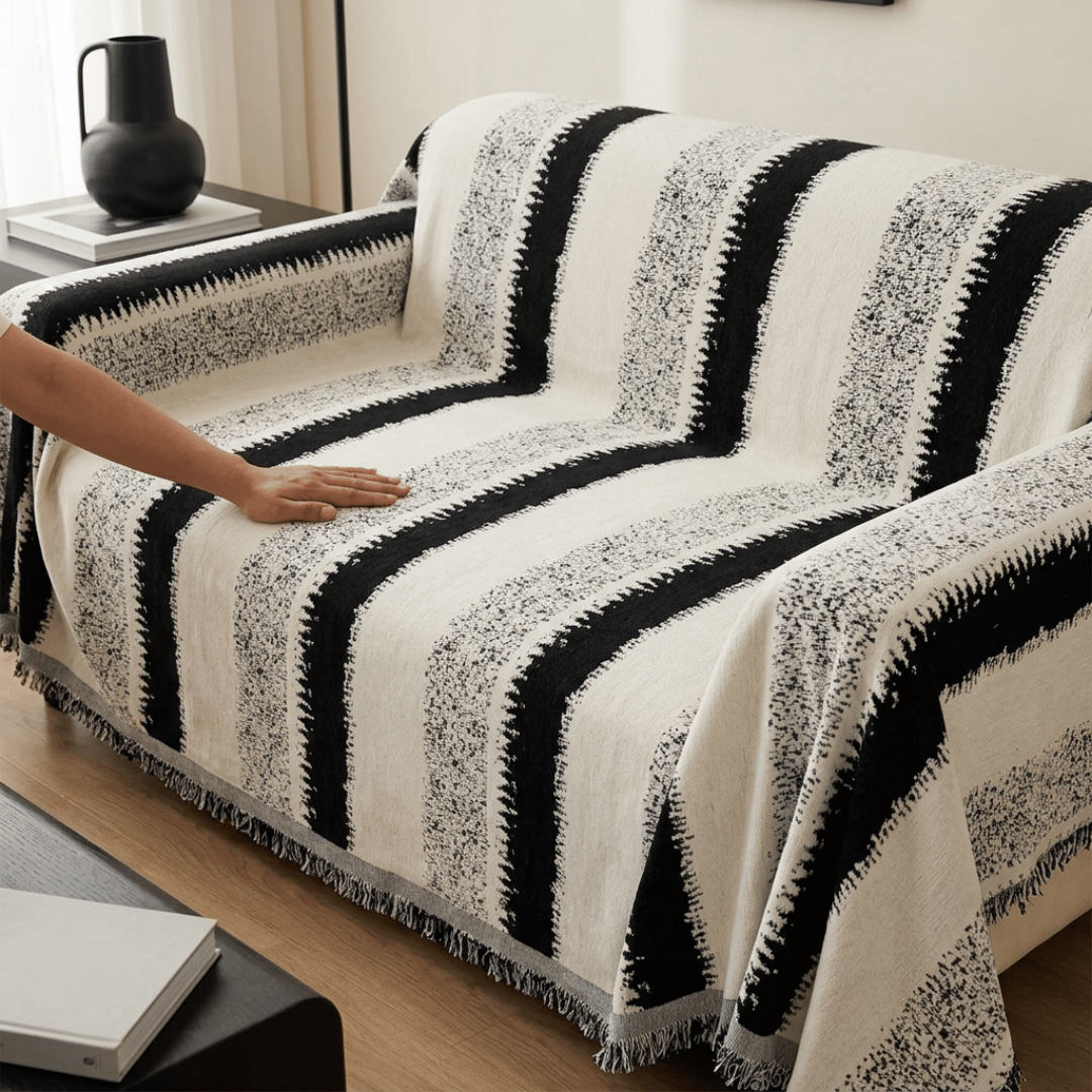 Premium Chenille Fabric Reversible Sofa Throw Cover