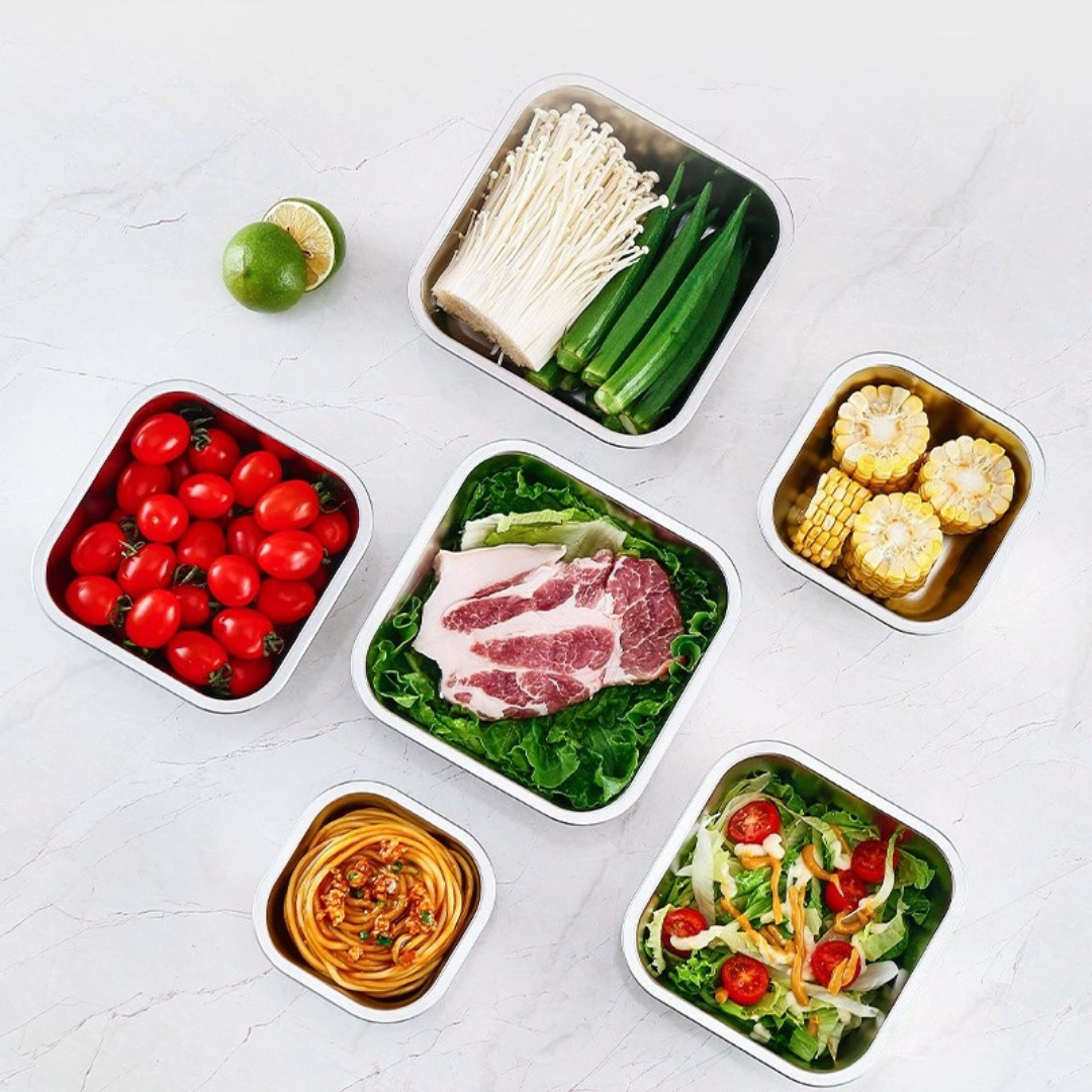 HOMERO Stainless Steel Storage Container with Leakproof Silicone Lid - 400ml