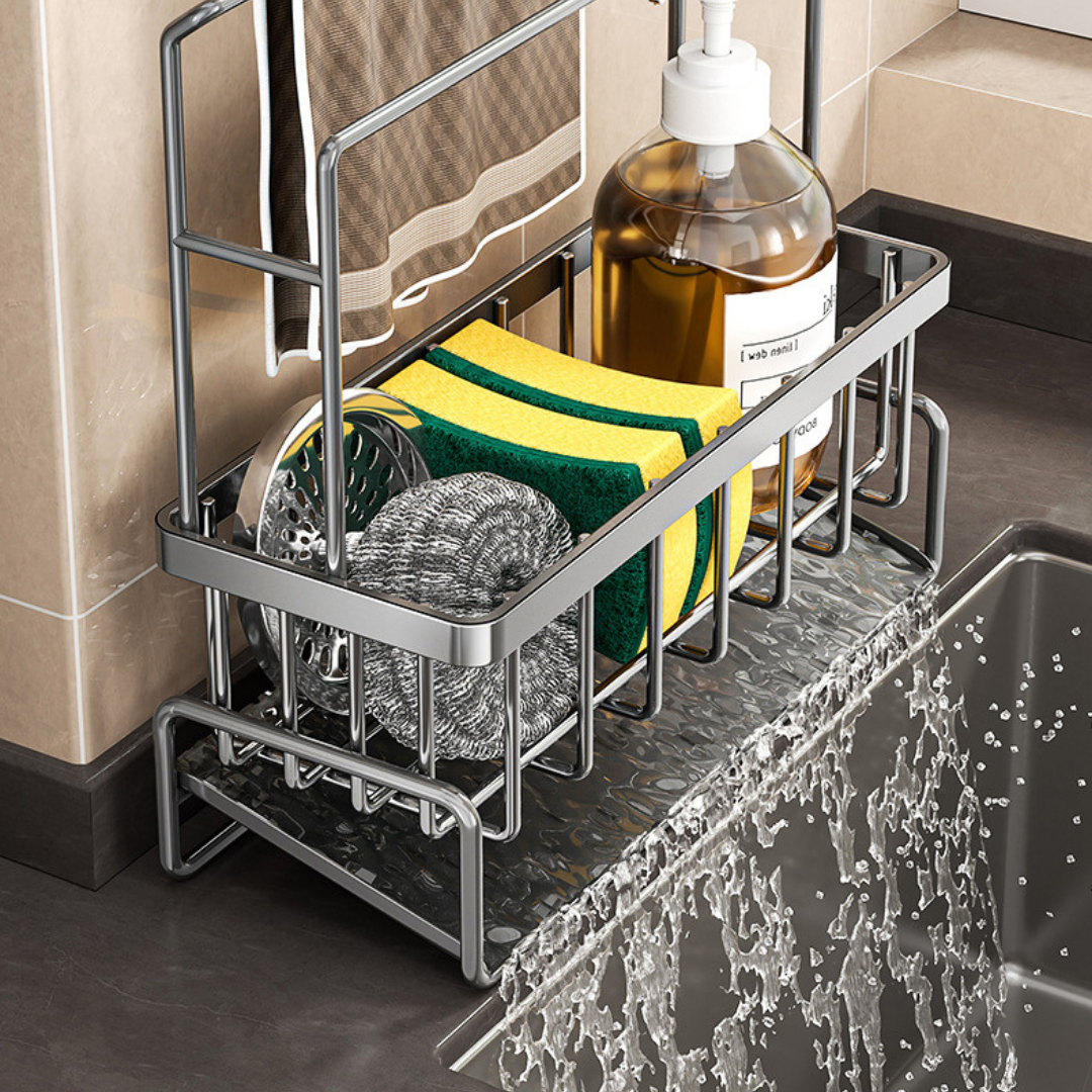 Homero Multi-Purpose Space-Saving Carbon Steel Sink Drain Rack