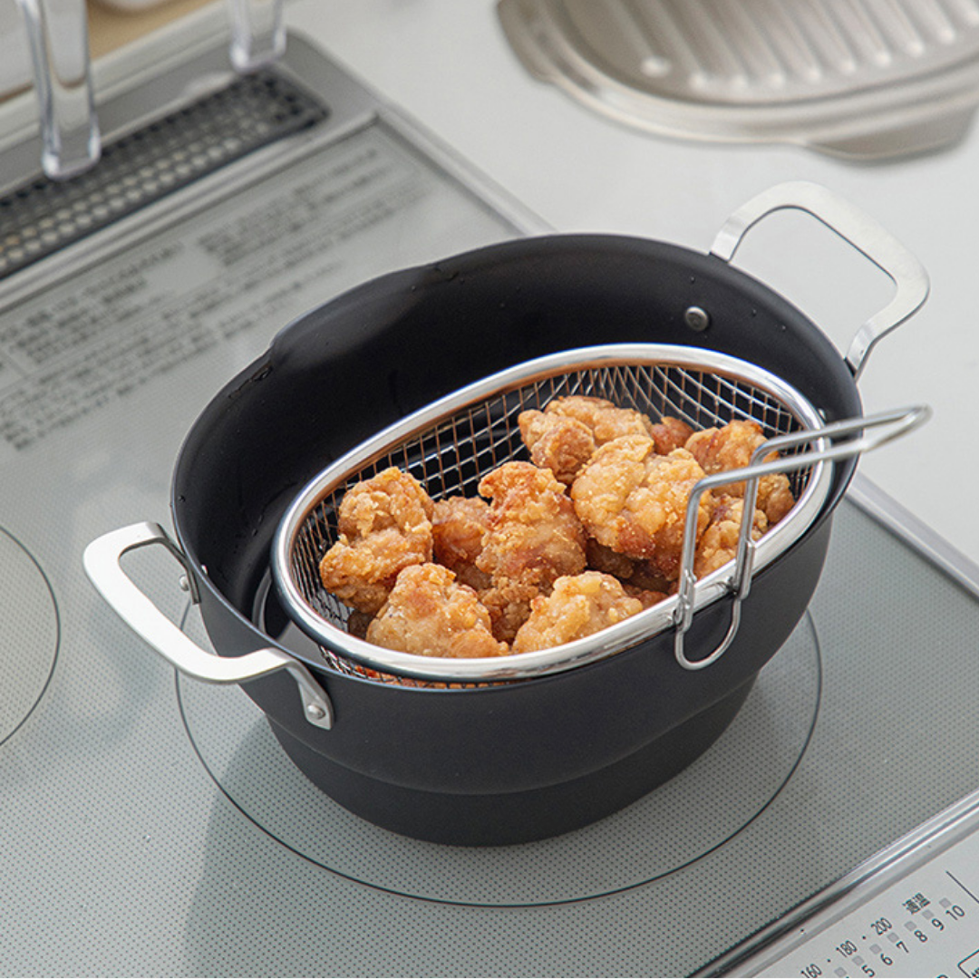 HOMERO Multi-Use Oval Shape Deep Tempura Fryer Set