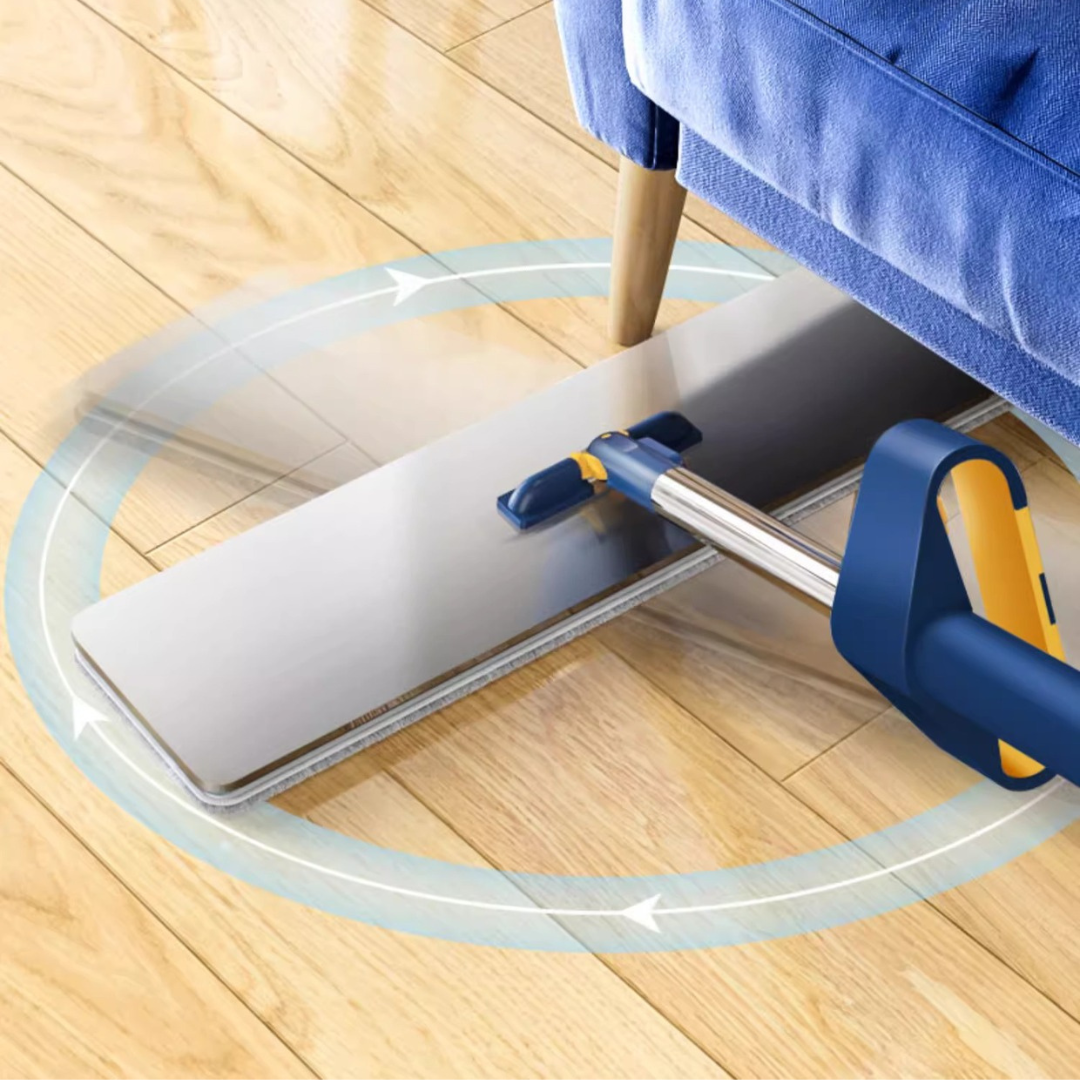 Hands Free 360° Rotating Flat Mop with Stainless Steel Handle