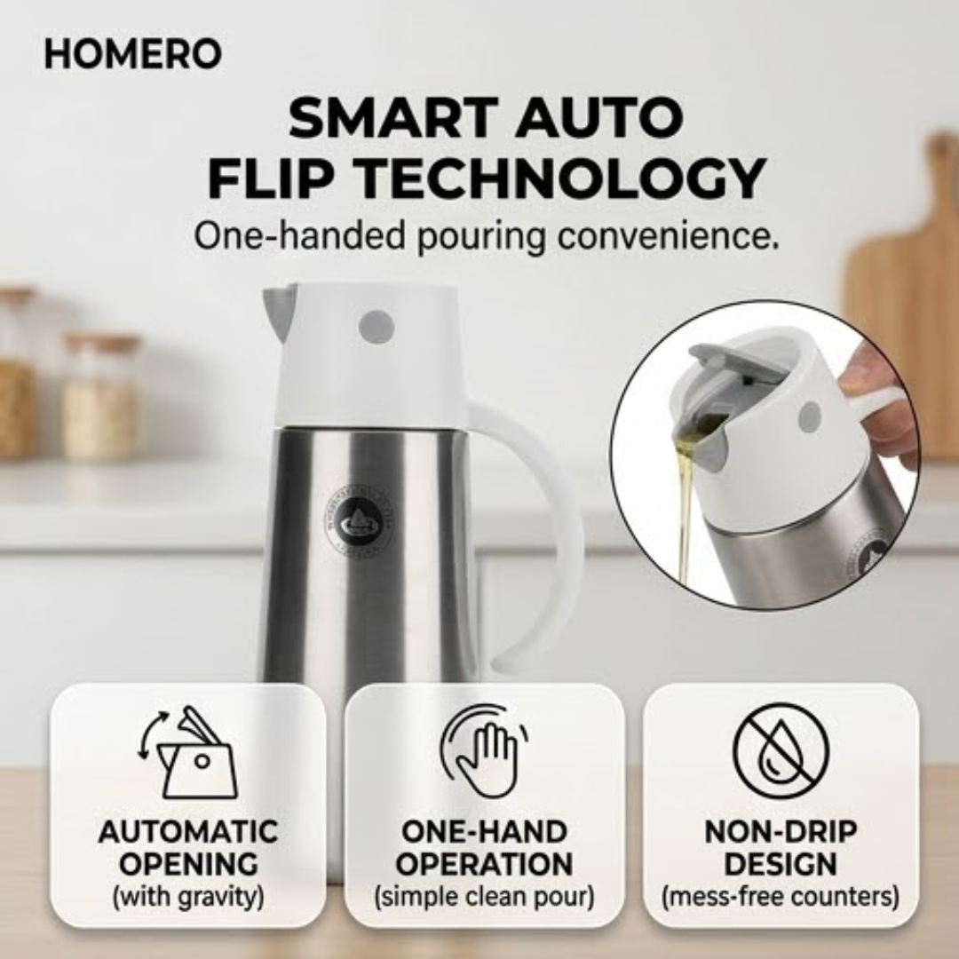 Premium Stainless Steel Leakproof Oil Dispenser Bottle