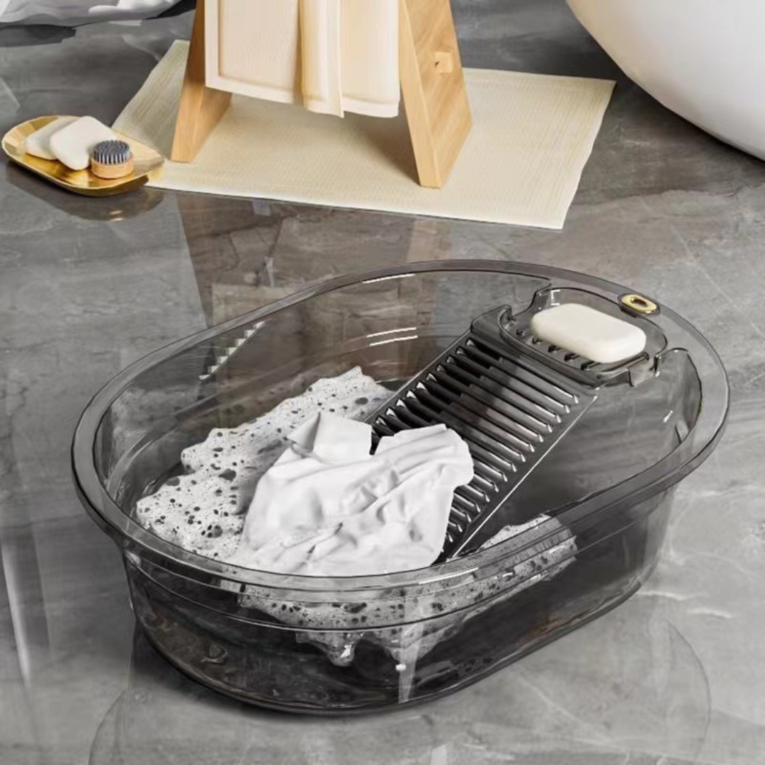 Multi-Purpose Wash Basin with Built-in Washboard