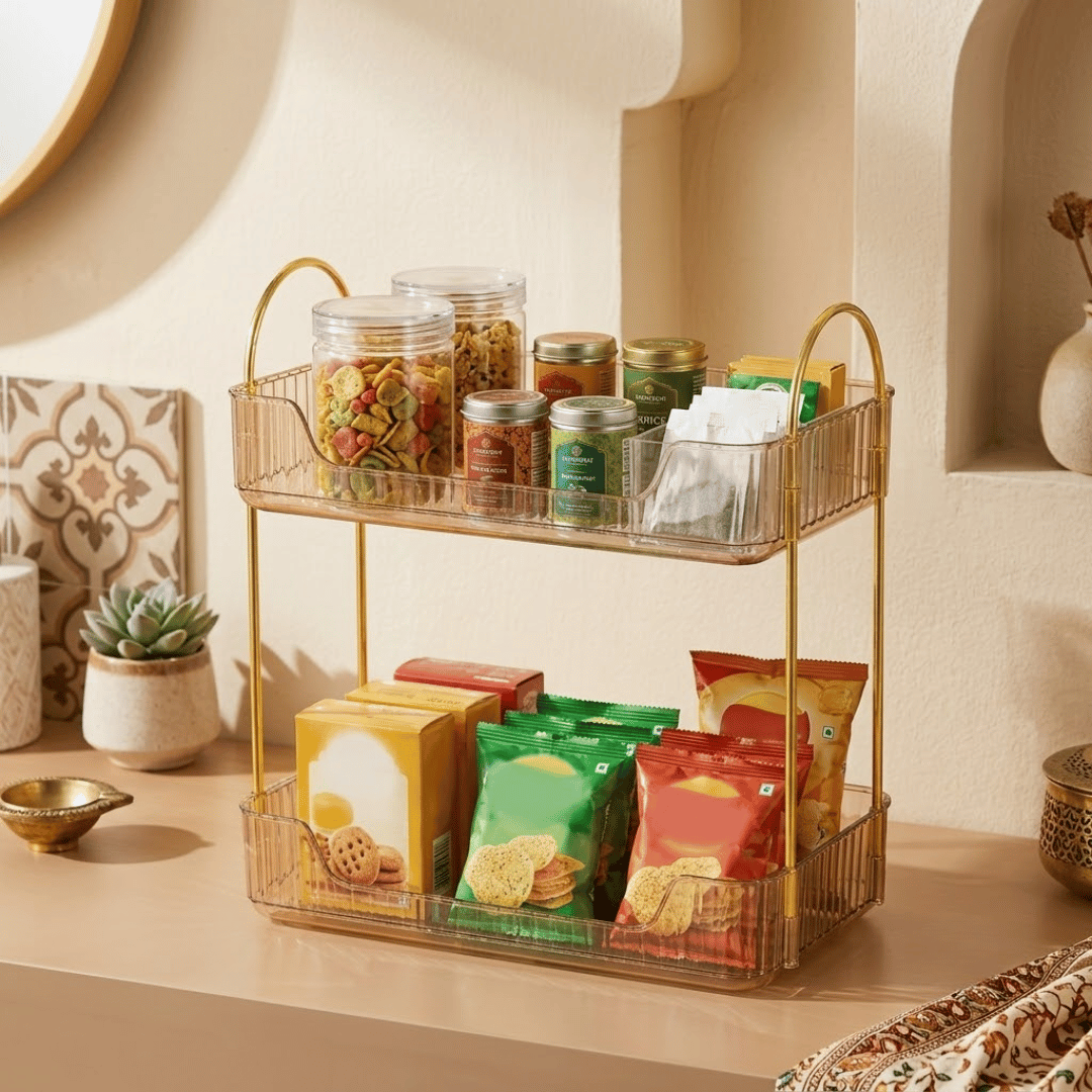 Two Tier Acrylic Makeup Cosmetics Storage Organizer