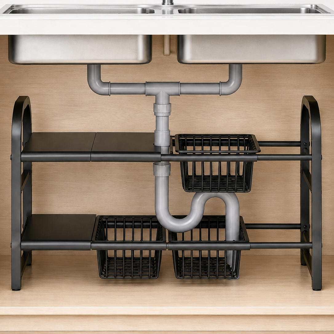 Homero 2 Layer Expandable Under Sink Storage Rack