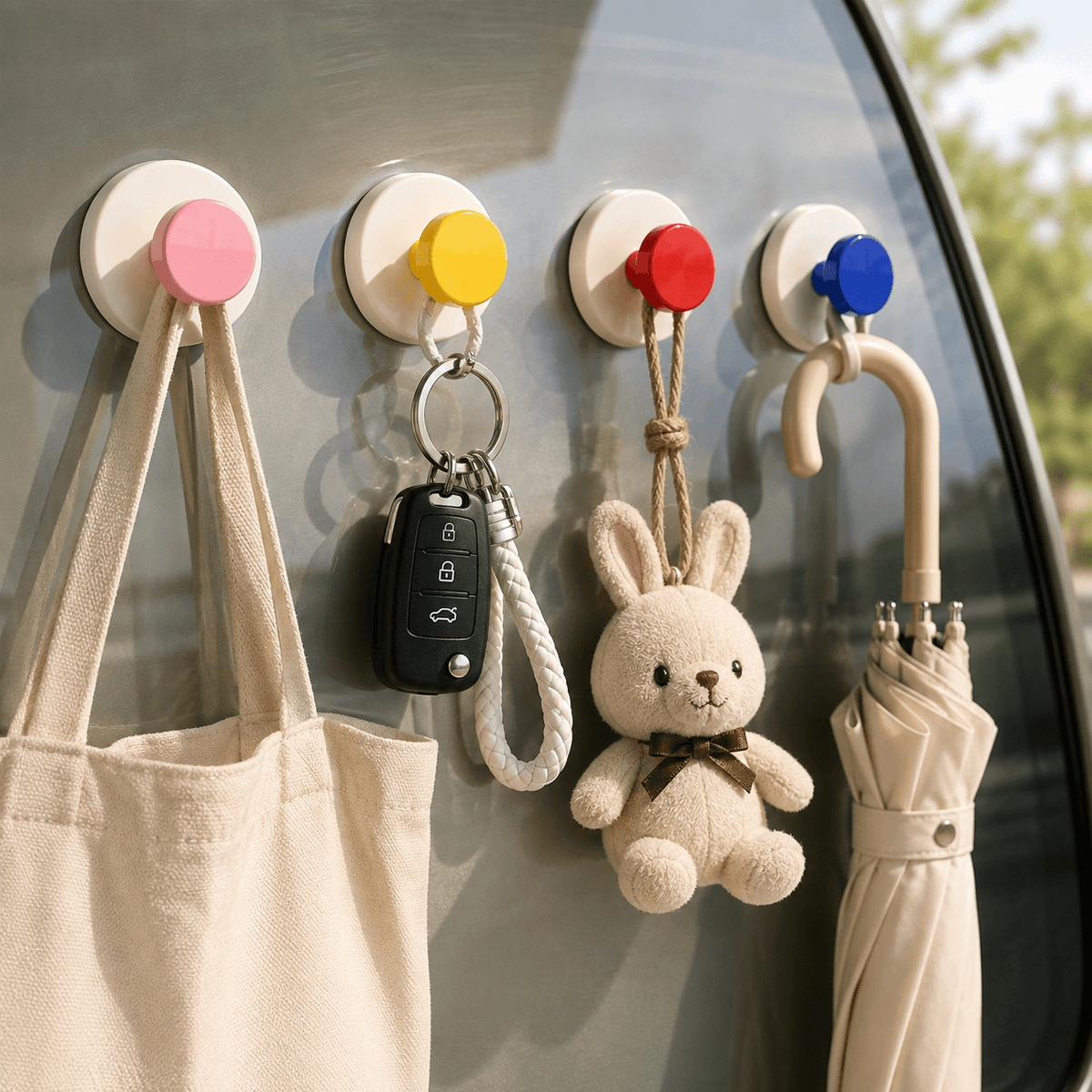 Homero Strong Grip Adhesive-Free Multicolor Suction Hook Cup