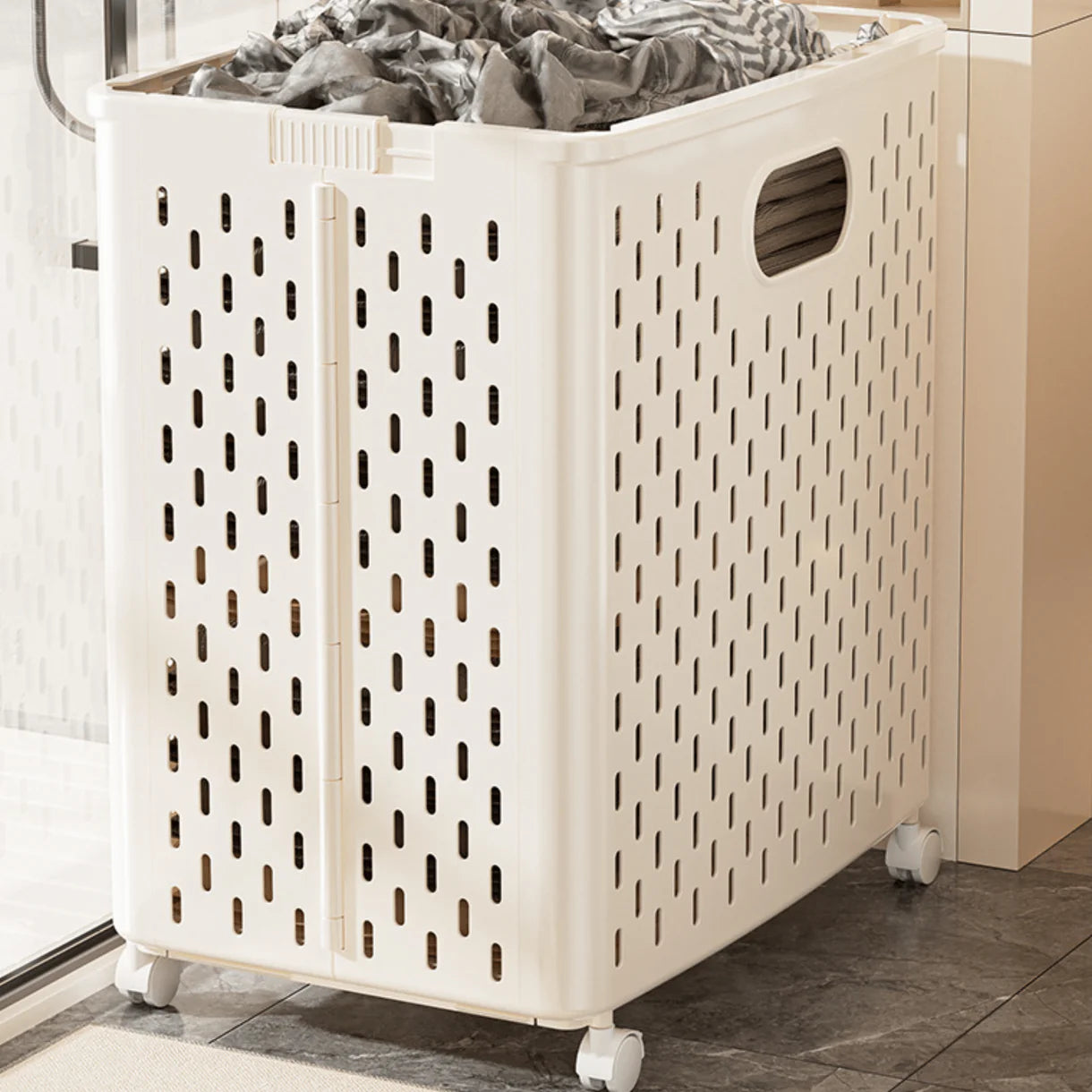 Multifunctional Foldable Large Capacity Laundry Storage Basket with Wheels