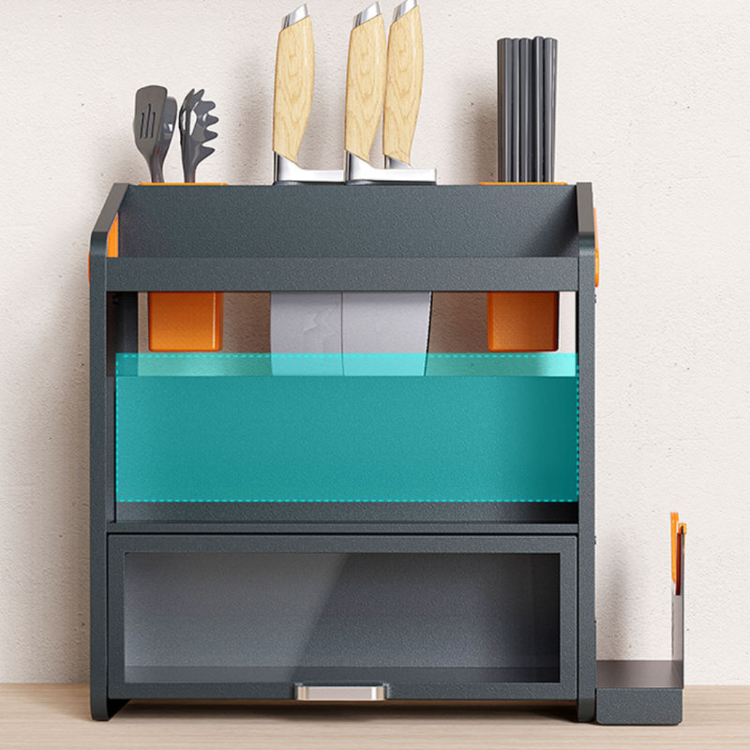 Wooden Kitchen Storage Cabinet with Magnetic Dustproof Cabinet Door