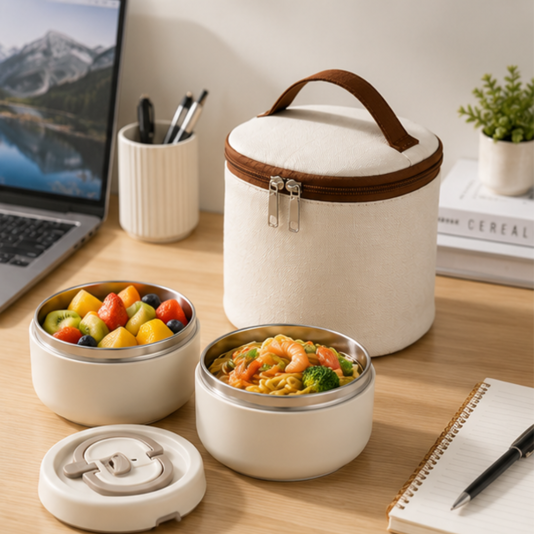 Portable Insulated Stainless Steel Lunch Box with Leakproof Bag