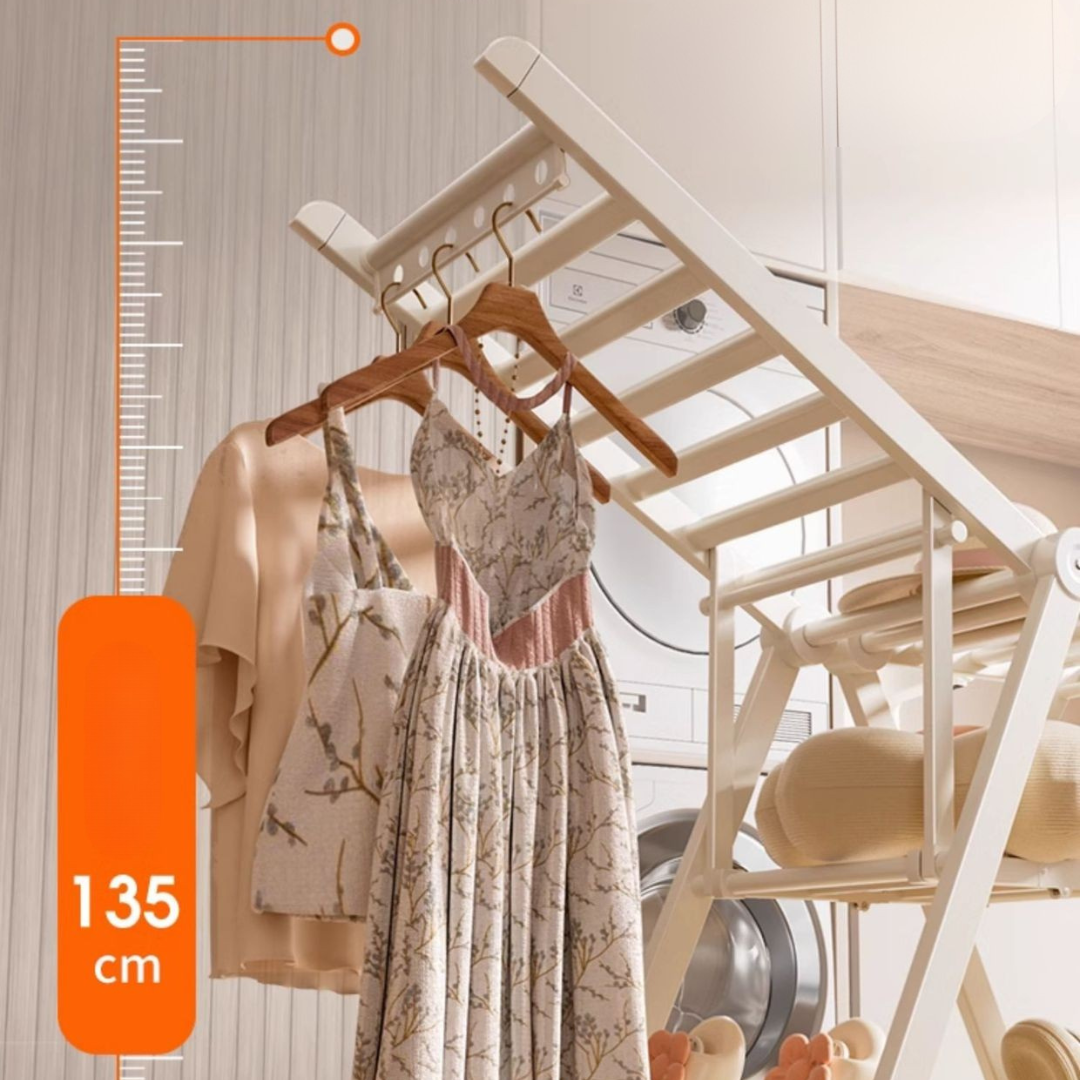 Foldable Heavy Duty Clothes Drying Rack with Wheels