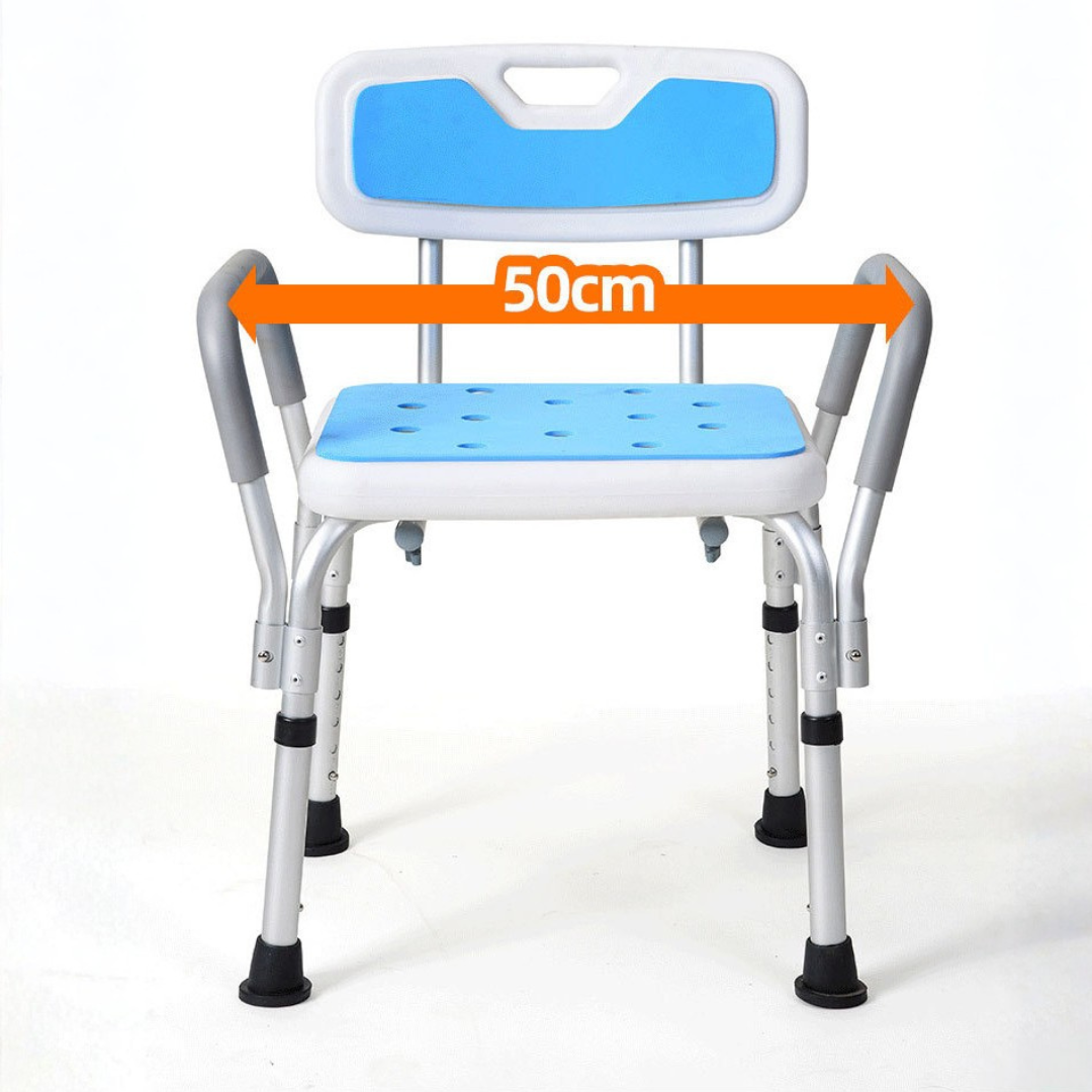 Heavy Duty Backrest Chair with Adjustable Height & Stable Grip