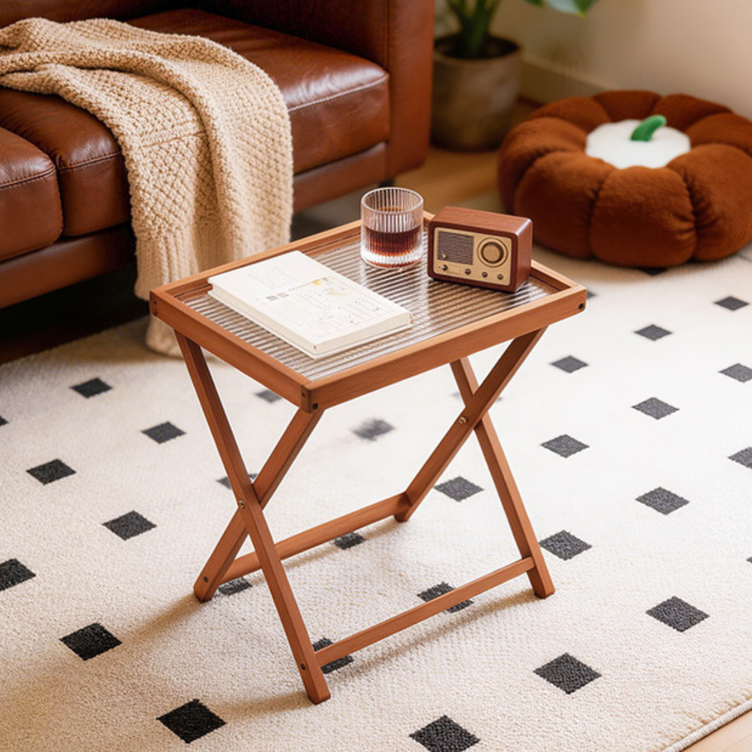 Multipurpose Foldable Table with Detachable Acrylic Tray