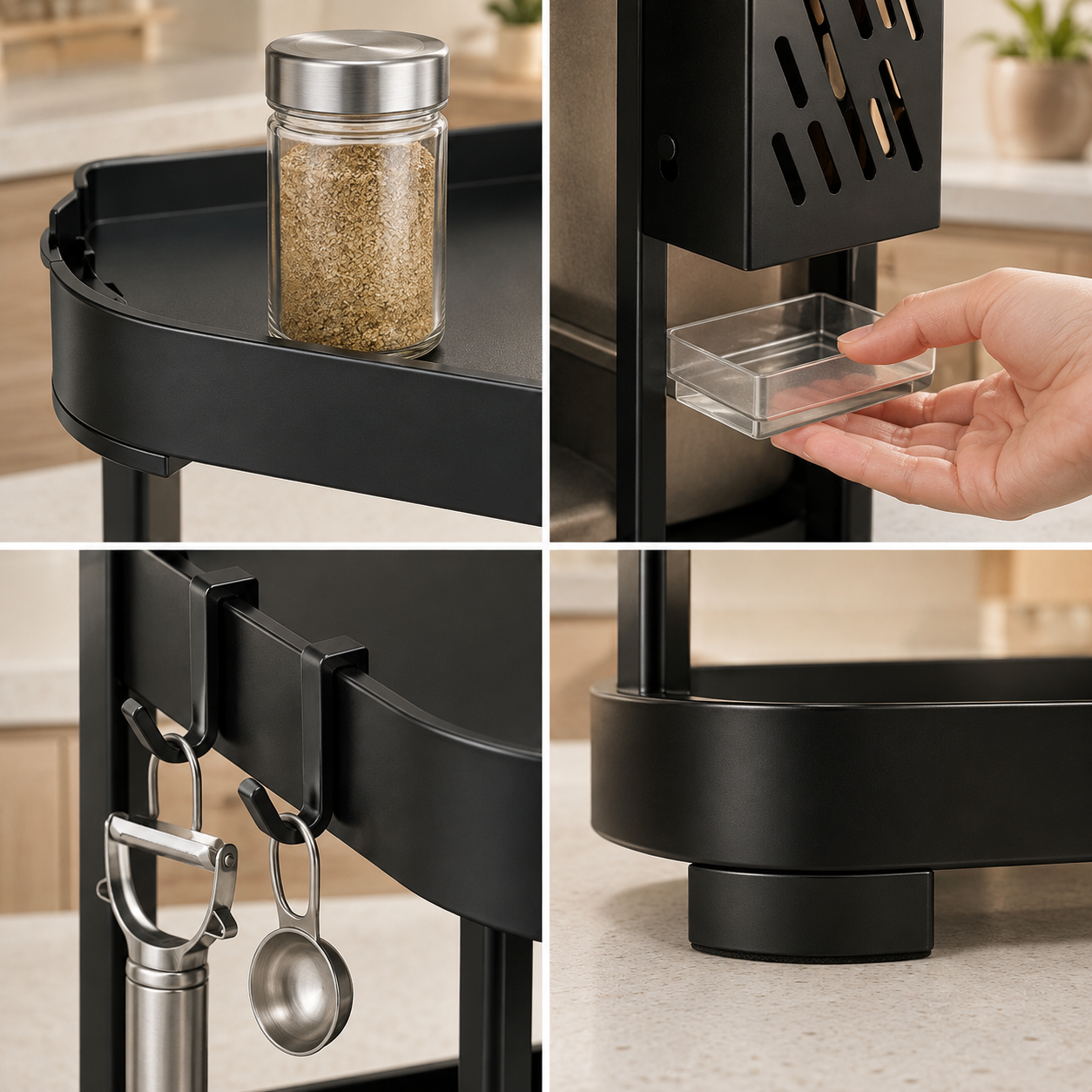 Homero Three-Layer Stainless Steel Kitchen Spice Rack