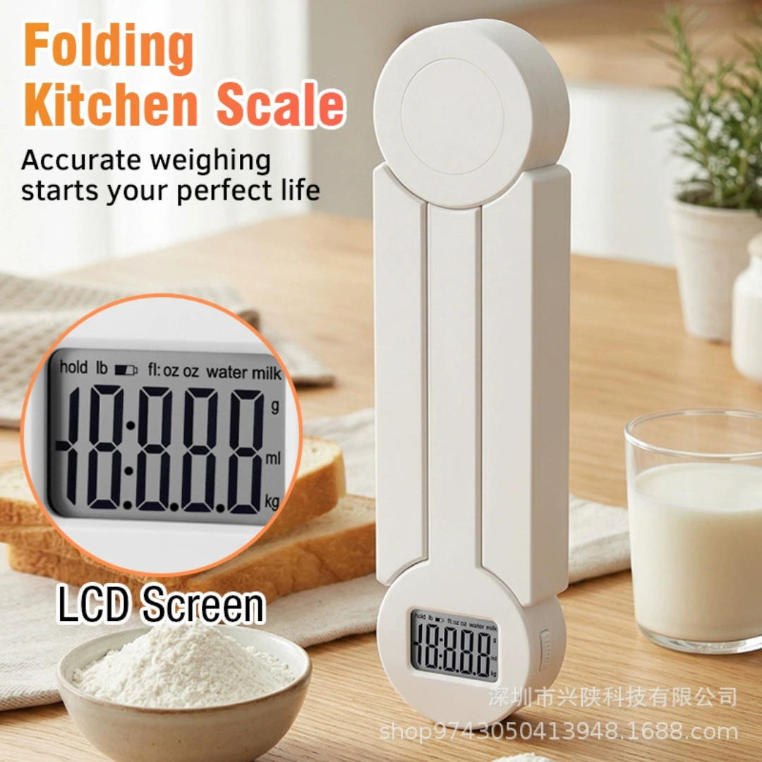 Foldable Digital Kitchen Food Weighing Scale with LCD Display