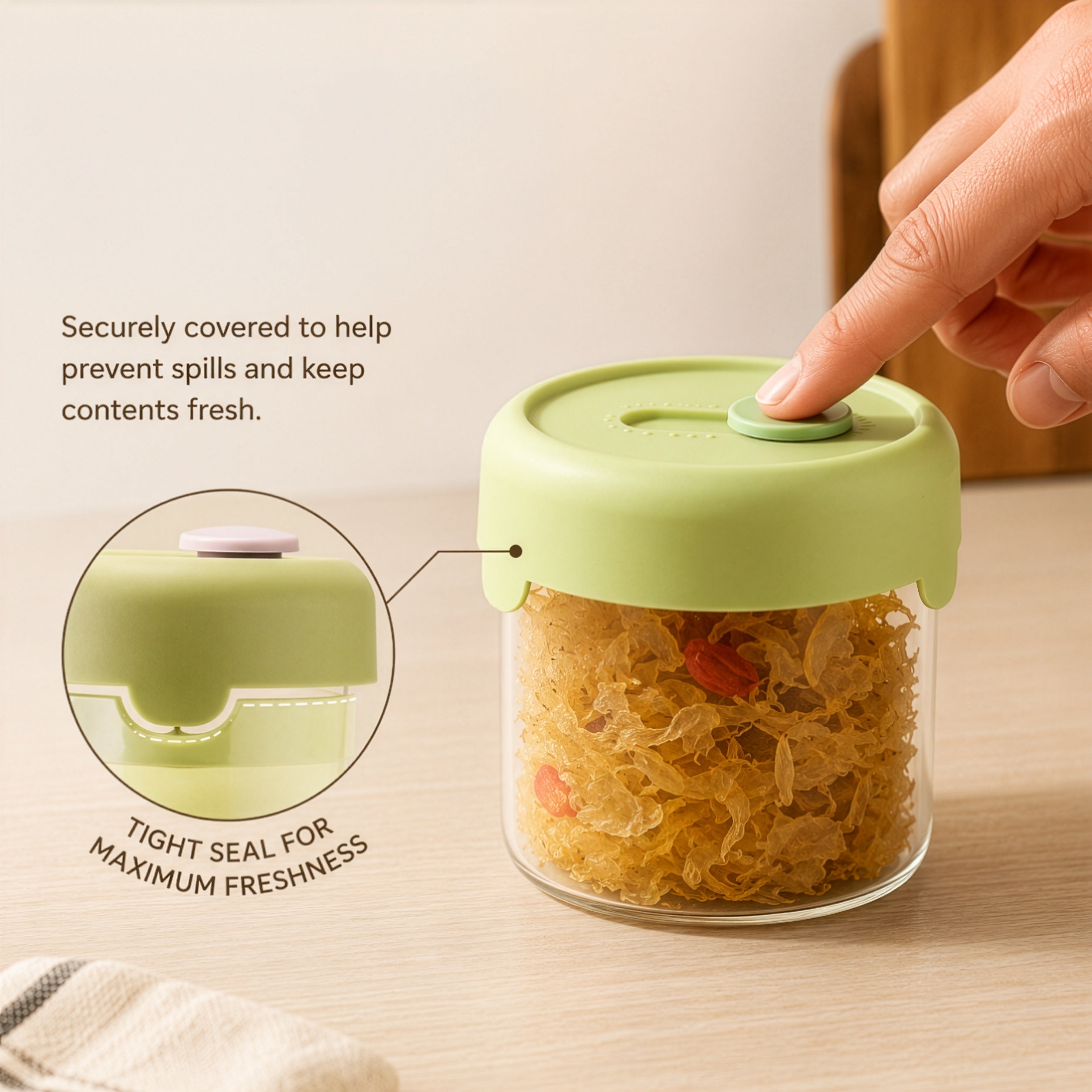 Homero Durable Borosilicate Glass Storage Cup for Home and Kitchen Use