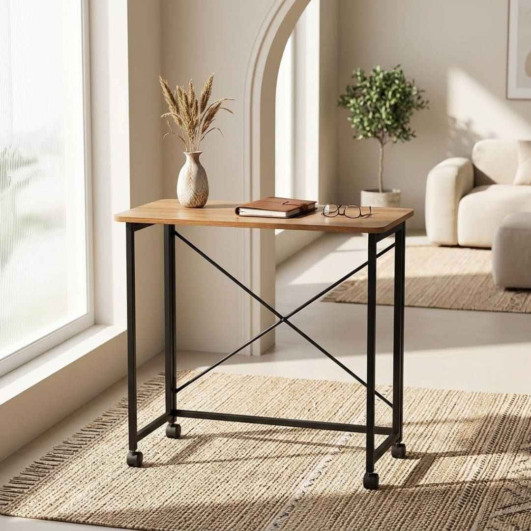 Portable Foldable Multiuse Rolling Table with Wheels