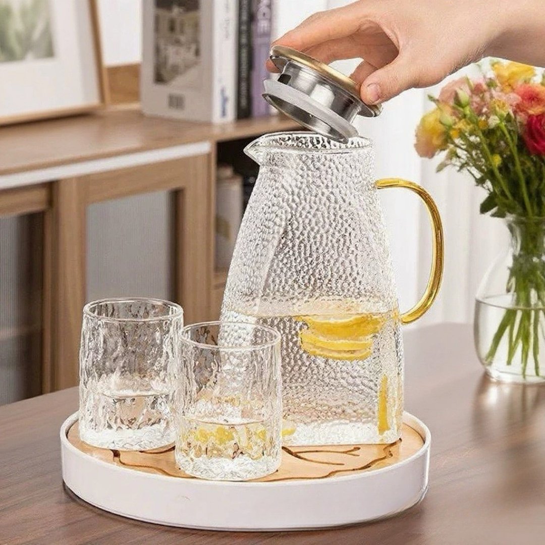 HOMERO Elegant Heat-Resistant Glass Water Bottle Large Capacity - 1600ml