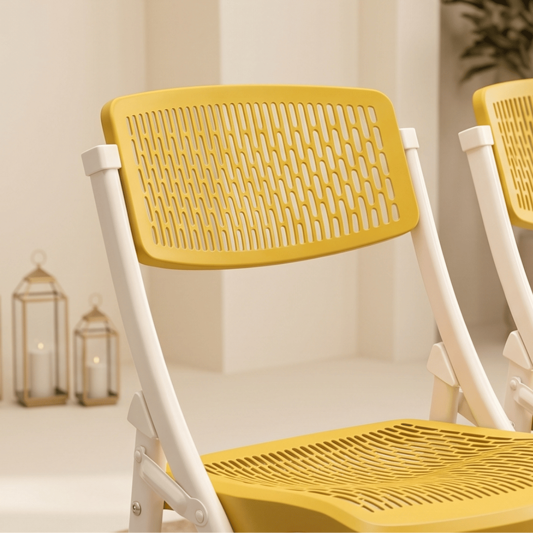 Ergonomic PP Plastic Folding Chair with Breathable Mesh