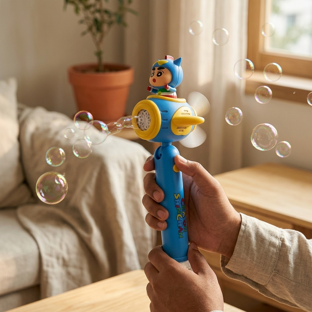 Electric Cartoon Bubble Blowing Toy with Mood Lights