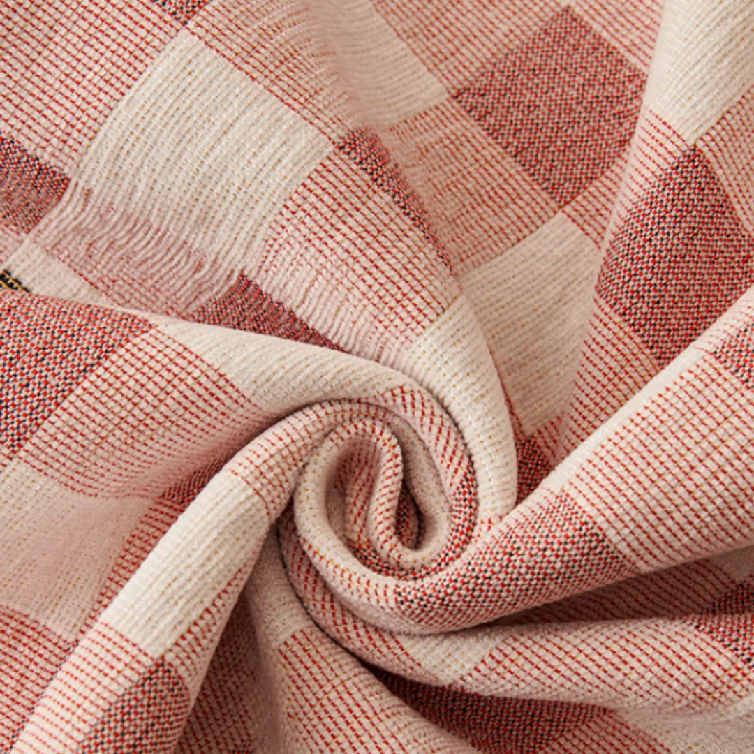 Elegant Grid Floral Soft Chenille Sofa Throw Cover
