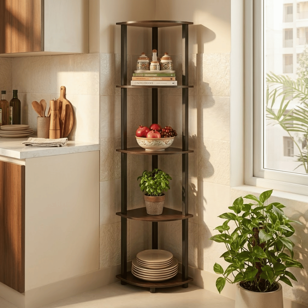 5-Tier Multipurpose Corner Storage Display Shelf