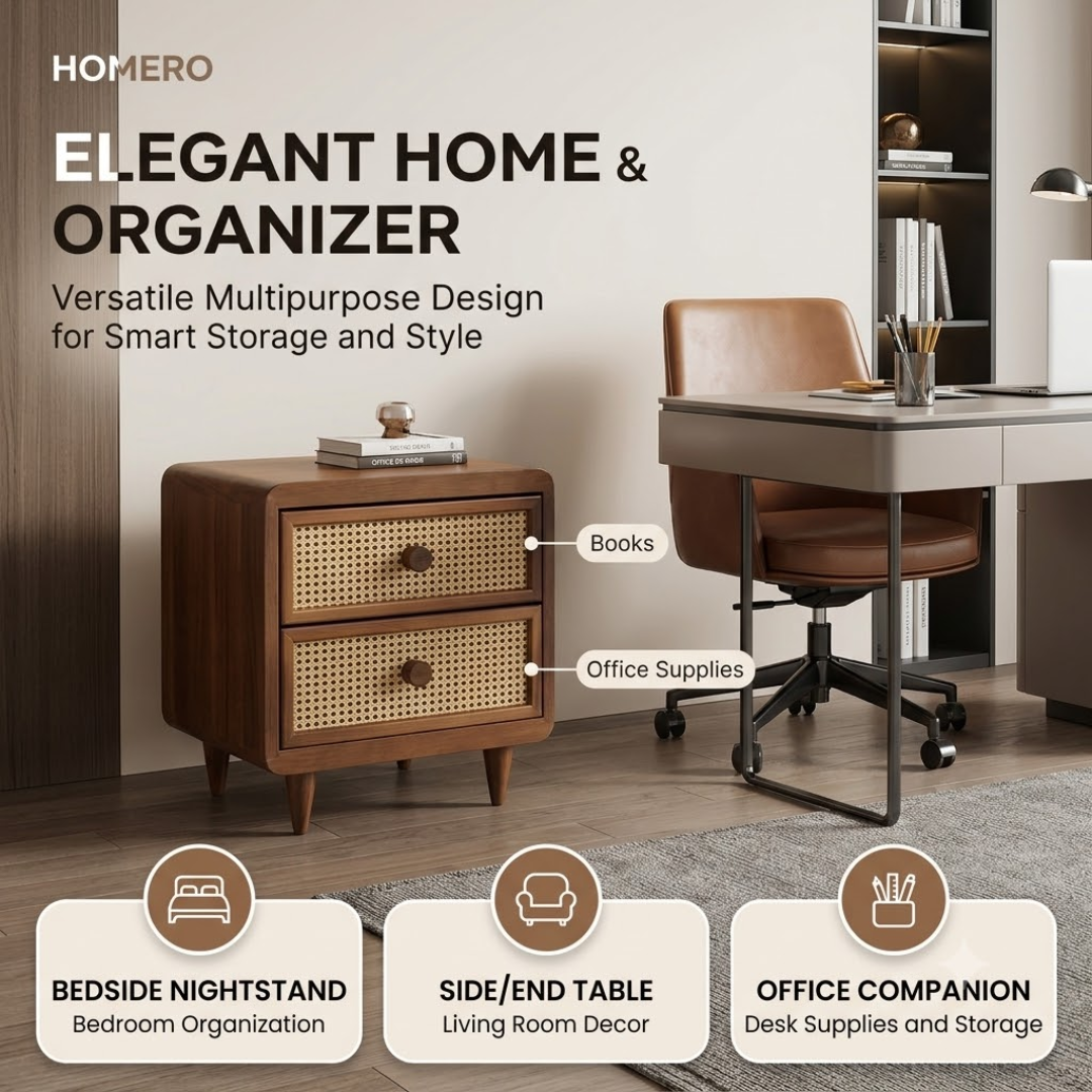 Modern Two Drawer Solid Wood Multipurpose Organizer