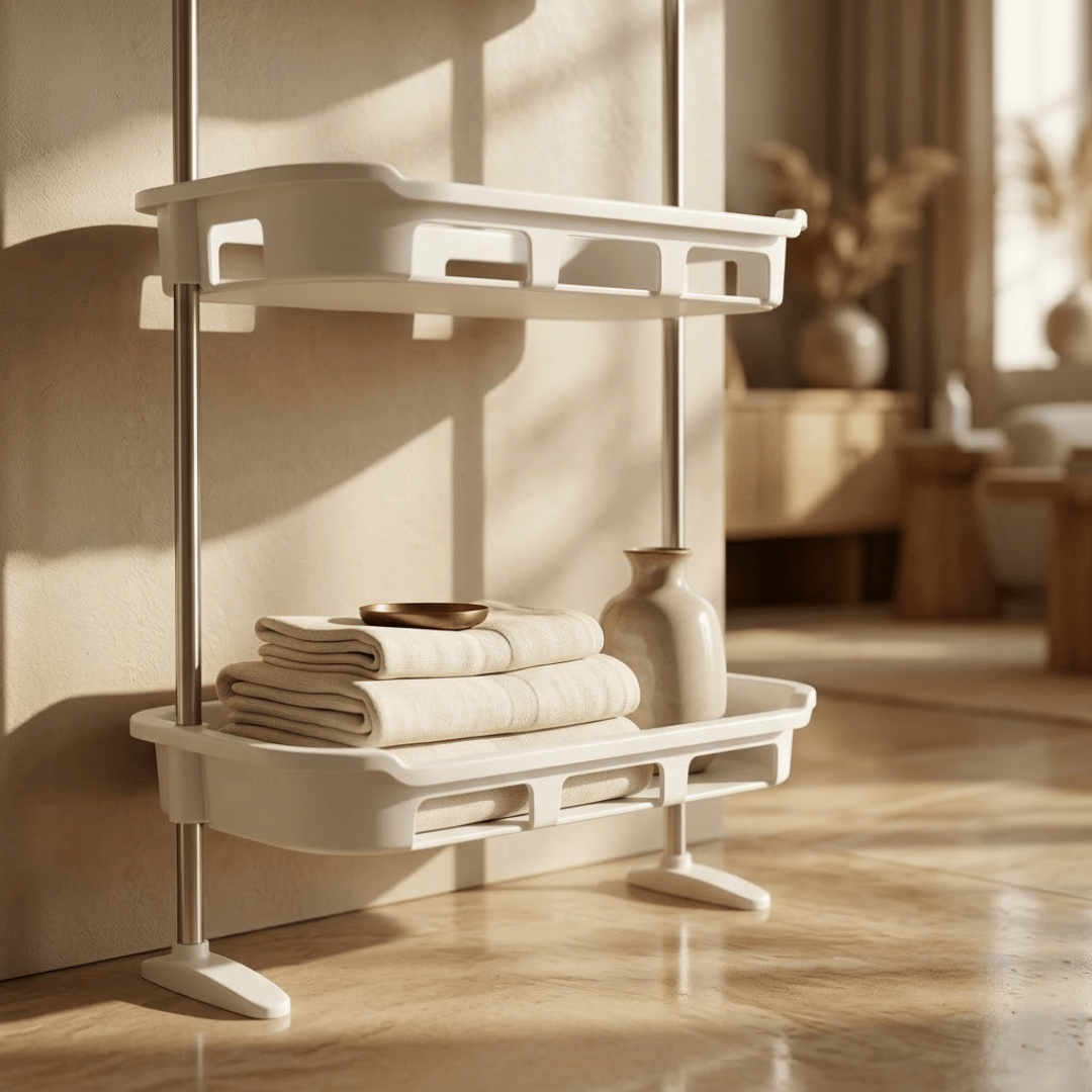 Multipurpose 3 Tier Storage Shelf with Hooks