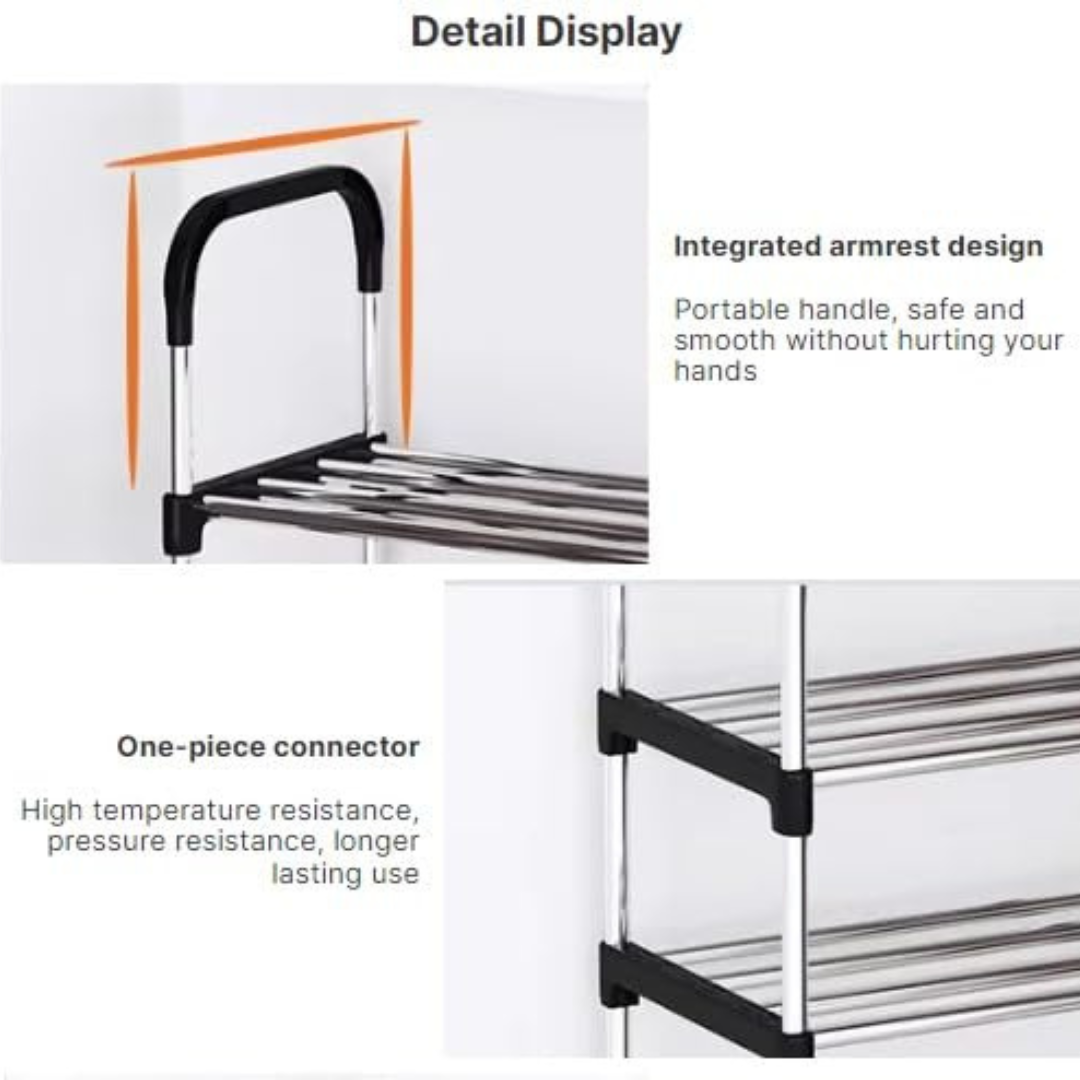 Multi Layer Stainless Steel Space Saving Shoe Stand