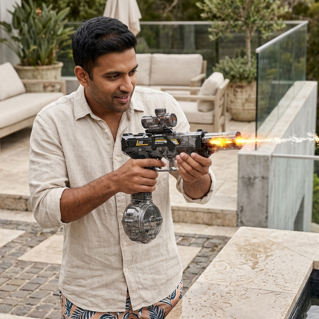 Homero LED Electric Water Gun with Rechargeable Battery Power
