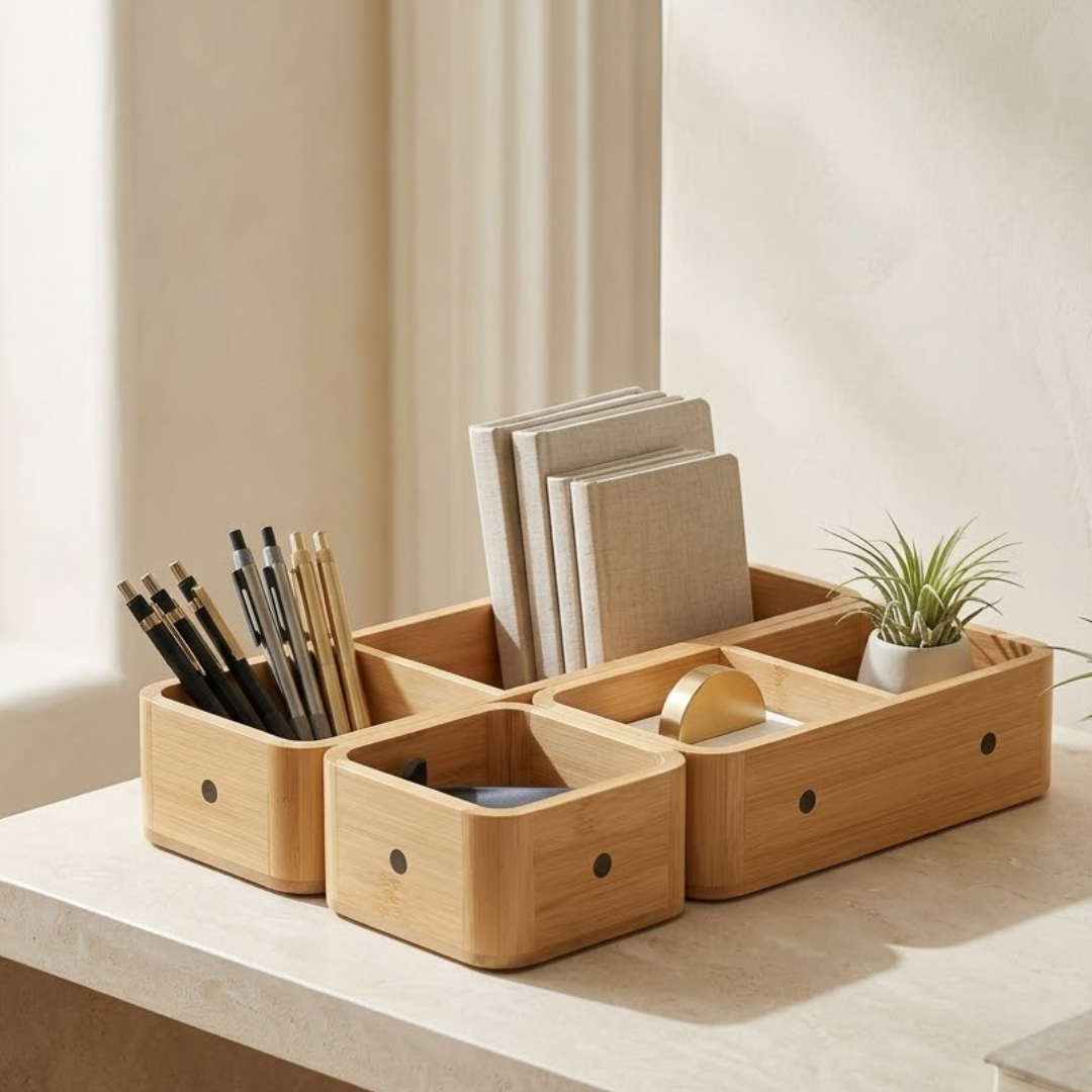 Modular Bamboo Kitchen Drawer Organizer with Removable Dividers
