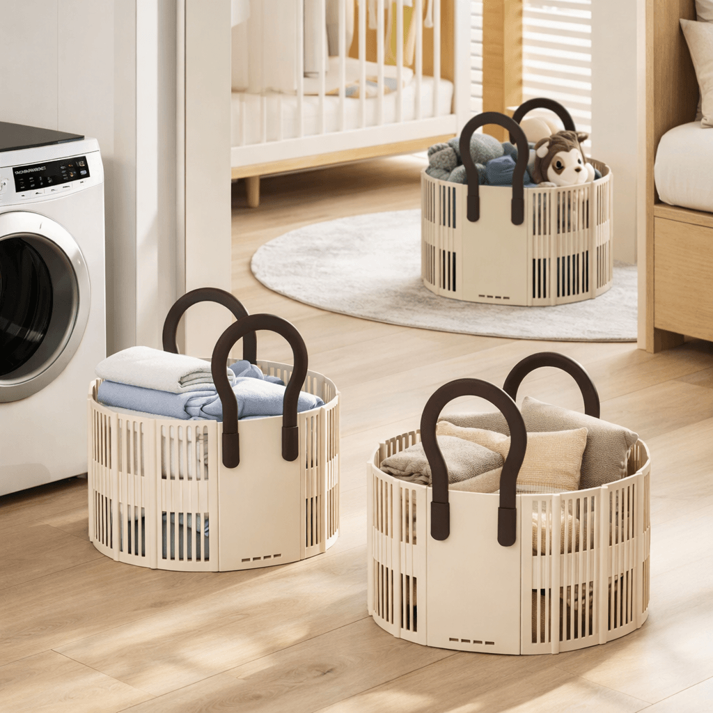 Multipurpose Large Capacity Foldable Basket with Handle