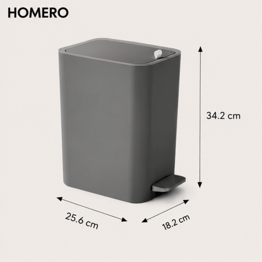 Ultra Slim Pedal Dustbin with Dual Opening Quiet Soft Close (12L)
