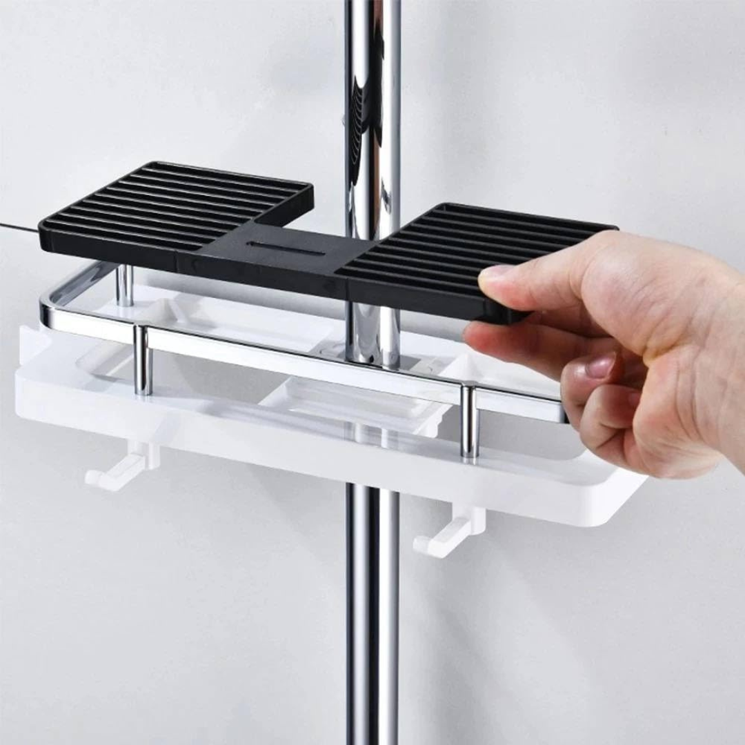 Adjustable Bathroom Storage Shelf Organizer with Drain Design