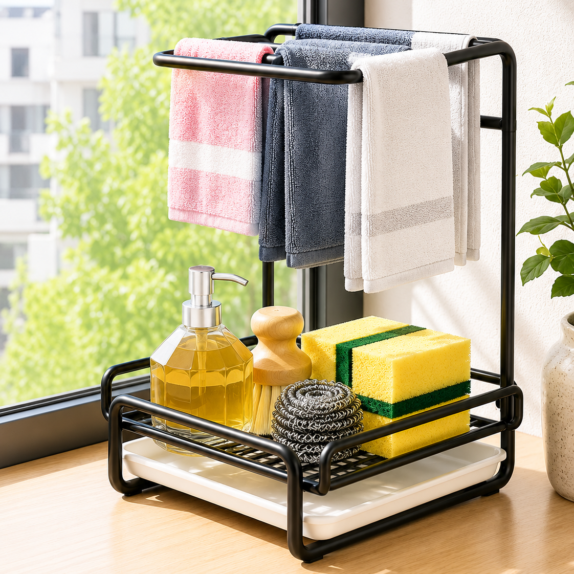 Homero Carbon Steel Kitchen Draining Rack Organizer