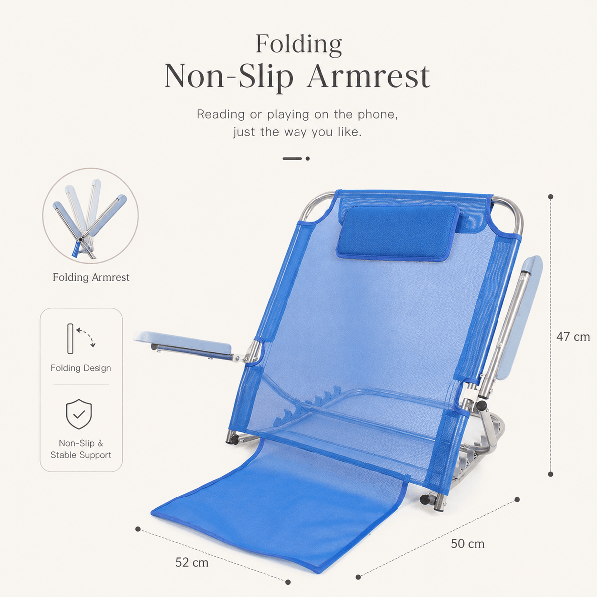 Homero Ergonomic Lumbar Support Adjustable Recliner Bed Backrest Chair with Armrest