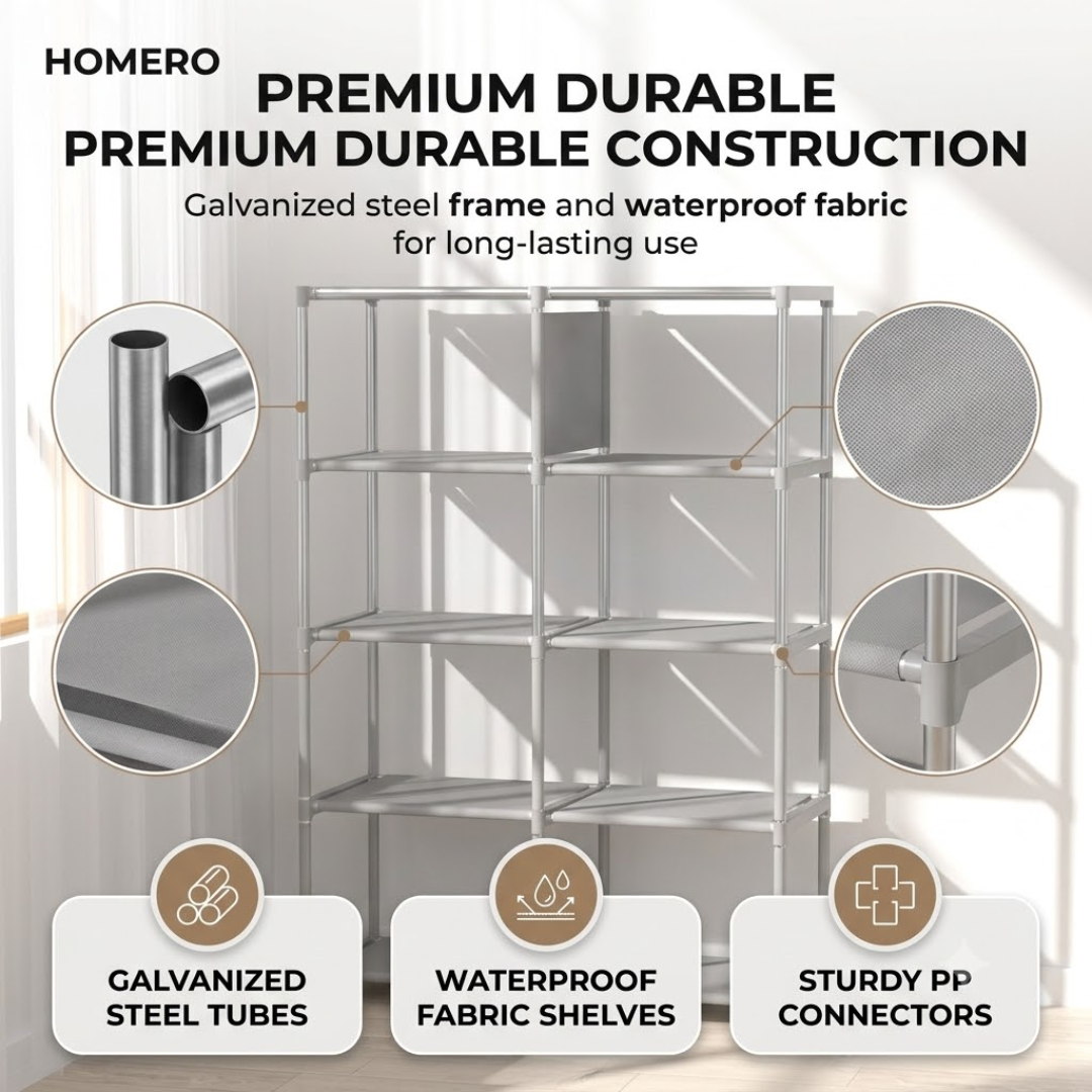 Multi-Purpose Steel Frame Storage Shelf Organizer