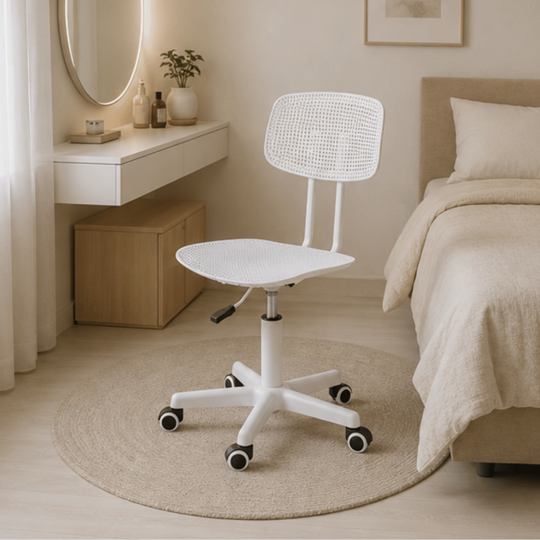 Ergonomic Armless Swivel Office Chair with Breathable Seat