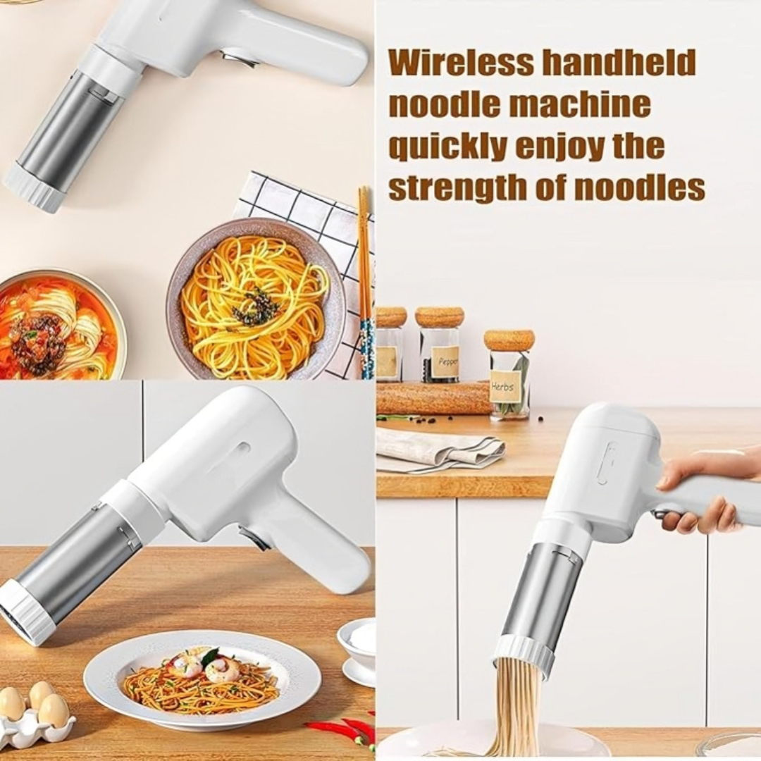 Electric Handheld Pasta and Noodle Maker Machine with 5 Molds