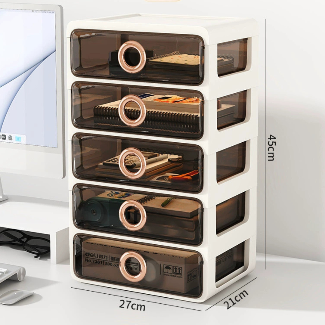 Premium Transparent Multi Purpose Storage Cabinet with Stackable Drawers