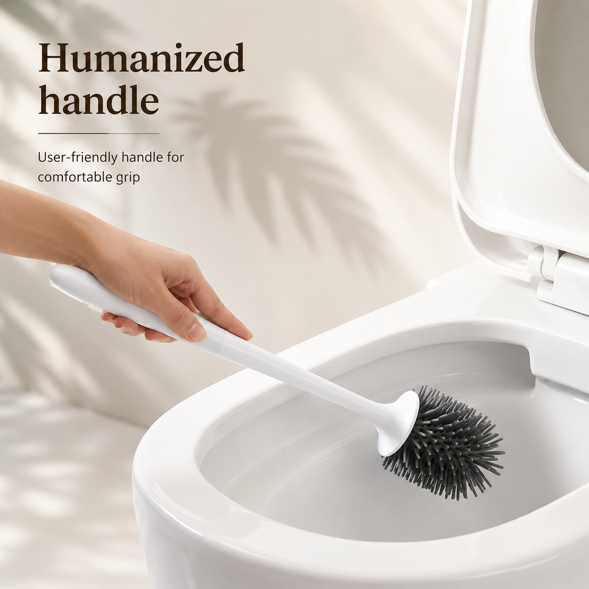Wall Mounted Silicone Toilet Long Handle Cleaning Brush Set